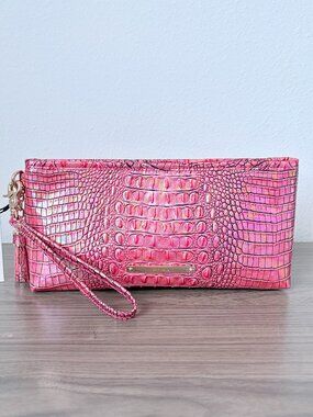 BRAHMIN Kayla Large Wristlet Clutch - Iridescent Pink